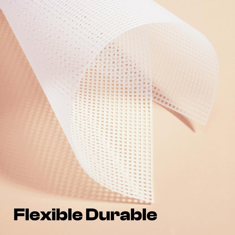 Caydo 4 Pieces 7 Count Plastic Canvas Sheets 10.5 x 13.5 Inch Plastic Mesh Sheet, Eye Mesh for Embroidery, Acrylic Yarn Crafting, Knit Crochet Projects and Make Dividers - Image 3